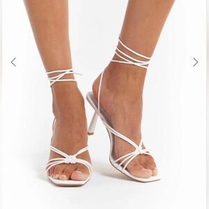 Naked Vice Naya Strappy White Heels 9